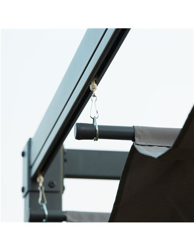 Outsunny 3 x 2 m Outdoor Pergola Gazebo Wall Mounted Retractable Canopy Garden Shelter Sun Shade Party with Metal Frame, Grey 84