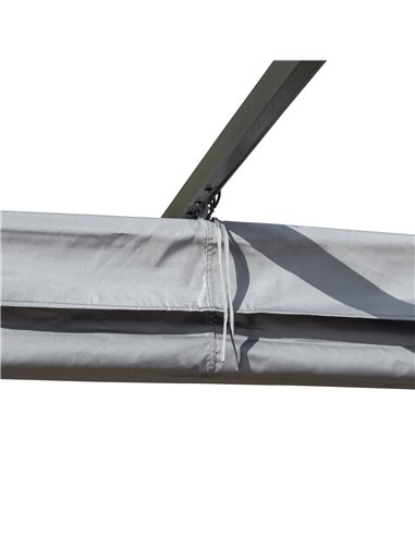 Outsunny 3x3 (m) Metal Pergola Gazebo Awning Retractable Canopy Outdoor Garden Sun Shade Shelter Marquee Party BBQ Grey 84C-093G