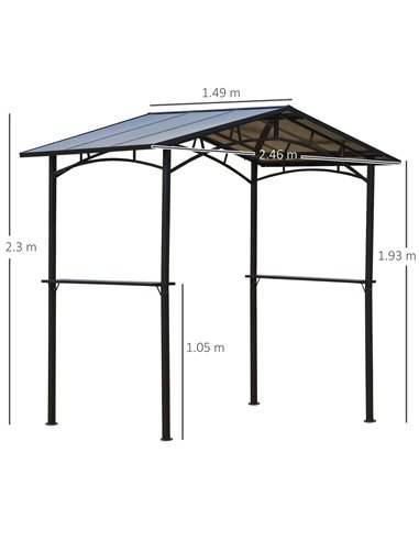 Outsunny 8ft x 5ft Outdoor BBQ Protective Gazebo Tent, Black 84C-220