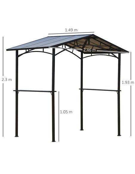 Outsunny 8ft x 5ft Outdoor BBQ Protective Gazebo Tent, Black 84C-220 - pic 35816 | FastDaddyshop