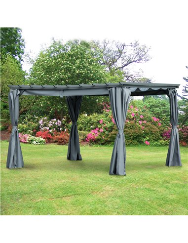 Outsunny 3.6 x 3(m) Outdoor Pergola Gazebo Retractable Shelter, Dark Grey 84C-199