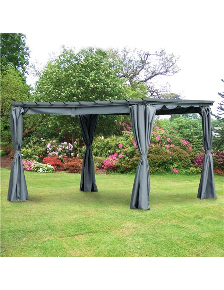 Outsunny 3.6 x 3(m) Outdoor Pergola Gazebo Retractable Shelter, Dark Grey 84C-199 - pic 35860 | FastDaddyshop
