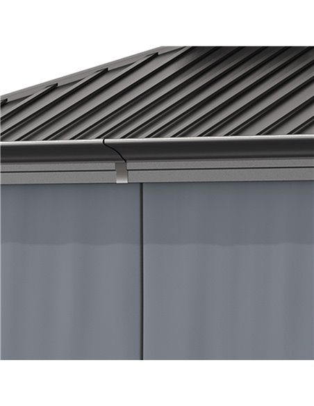 Outsunny 3.7 x 3(m) Outdoor Hardtop Gazebo Canopy Aluminum Frame with 2-Tier Roof & Mesh Netting Sidewalls for Patio, Grey 84C-2 - pic 35903 | FastDaddyshop