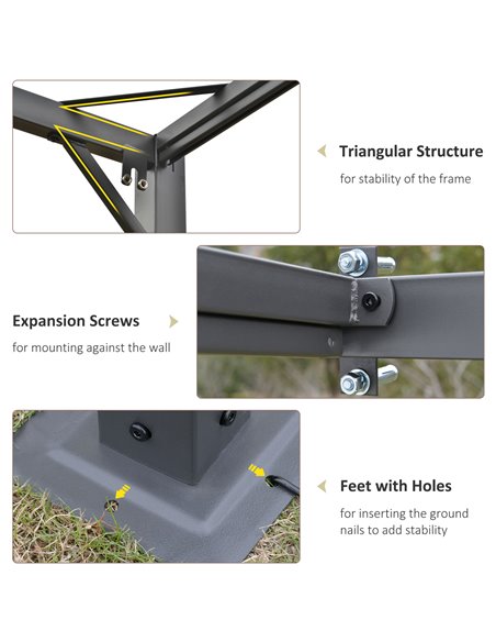 Outsunny 3(m) Outdoor Pergola Retractable Canopy Wall Mounted Gazebo Patio Shelter Sun Shade, Grey 84C-180GY - pic 35981 | FastDaddyshop