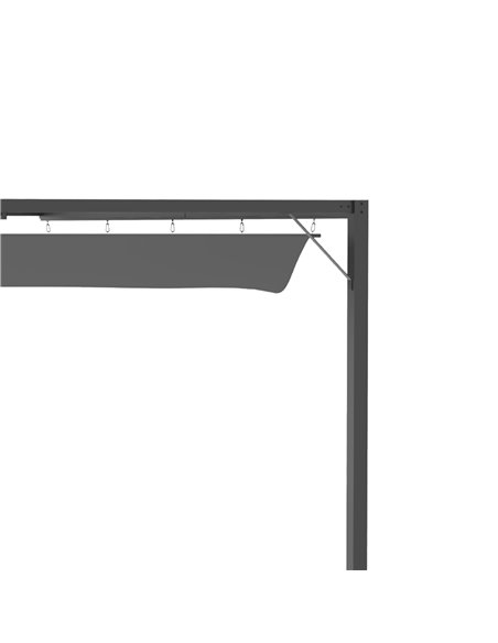 Outsunny 3(m) Outdoor Pergola Retractable Canopy Wall Mounted Gazebo Patio Shelter Sun Shade, Grey 84C-180GY - pic 35983 | FastDaddyshop