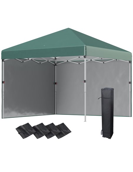 Outsunny 3 x 3 (M) Pop Up Gazebo with 2 Sidewalls, Green 84C-403V00GN - pic 35994 | FastDaddyshop