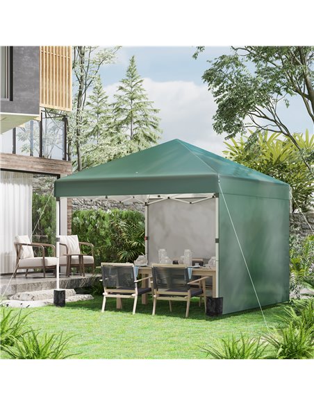 Outsunny 3 x 3 (M) Pop Up Gazebo with 2 Sidewalls, Green 84C-403V00GN - pic 35995 | FastDaddyshop