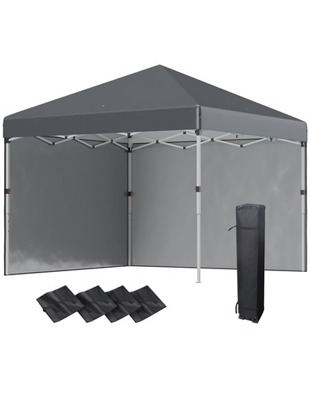 Outsunny 3 x 3 (M) Pop Up Gazebo with 2 Sidewalls, Dark Grey 84C-403V00CG - pic 36021 | FastDaddyshop