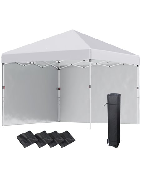 Outsunny 3 x 3 (M) Pop Up Gazebo with 2 Sidewalls, White 84C-403V00WT - pic 36030 | FastDaddyshop
