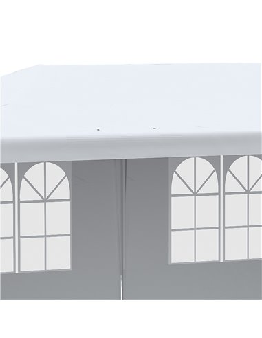 Outsunny 6 x 3 m Party Tent Gazebo Marquee Outdoor Patio Canopy Shelter with Windows and Side Panels White 840-062V01WT
