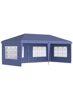 Outsunny 3 x 6m Pop Up Gazebo, Height Adjustable Marquee, Blue 84C-431V00BU