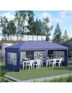 Outsunny 3 x 6m Pop Up Gazebo, Height Adjustable Marquee, Blue 84C-431V00BU 2