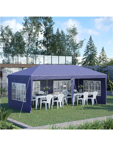 Outsunny 3 x 6m Pop Up Gazebo, Height Adjustable Marquee, Blue 84C-431V00BU - pic 36058 | FastDaddyshop