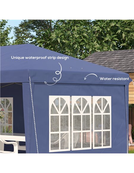 Outsunny 3 x 6m Pop Up Gazebo, Height Adjustable Marquee Party Tent with Sidewalls and Storage Bag, Blue 84C-431V00BU - pic 36062 | FastDaddyshop