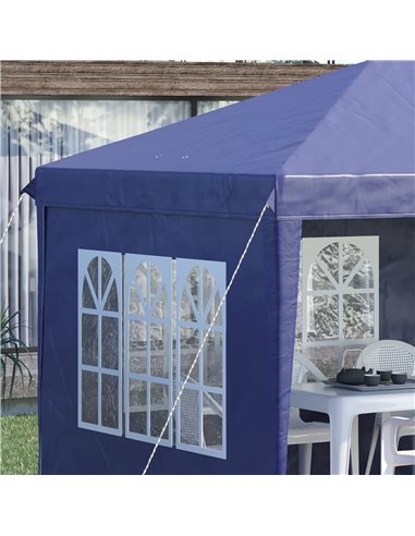Outsunny 3 x 6m Pop Up Gazebo, Height Adjustable Marquee Party Tent with Sidewalls and Storage Bag, Blue 84C-431V00BU
