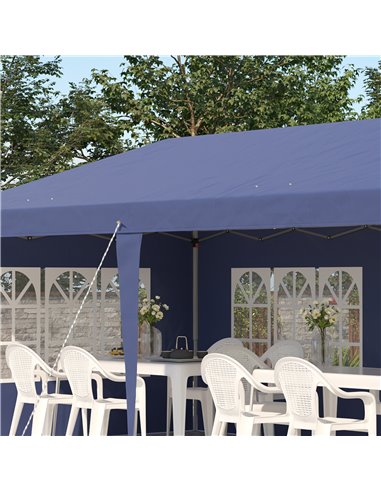 Outsunny 3 x 6m Pop Up Gazebo, Height Adjustable Marquee Party Tent with Sidewalls and Storage Bag, Blue 84C-431V00BU