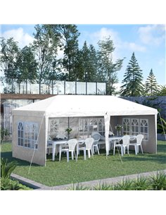 Outsunny 3 x 6m Pop Up Gazebo, Height Adjustable Marquee, White 84C-431V00WT 2