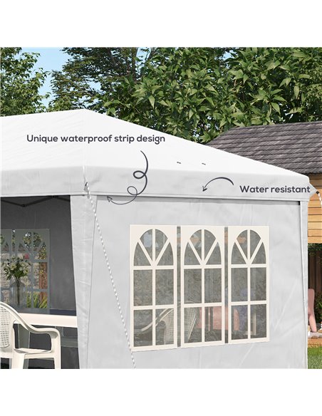 Outsunny 3 x 6m Pop Up Gazebo, Height Adjustable Marquee Party Tent with Sidewalls and Storage Bag, White 84C-431V00WT - pic 36071 | FastDaddyshop