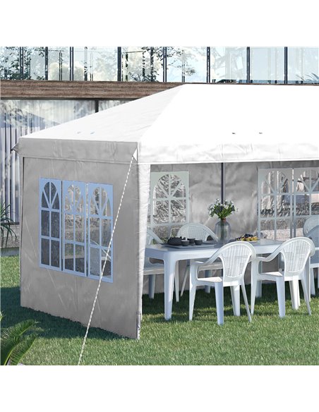 Outsunny 3 x 6m Pop Up Gazebo, Height Adjustable Marquee Party Tent with Sidewalls and Storage Bag, White 84C-431V00WT - pic 36073 | FastDaddyshop