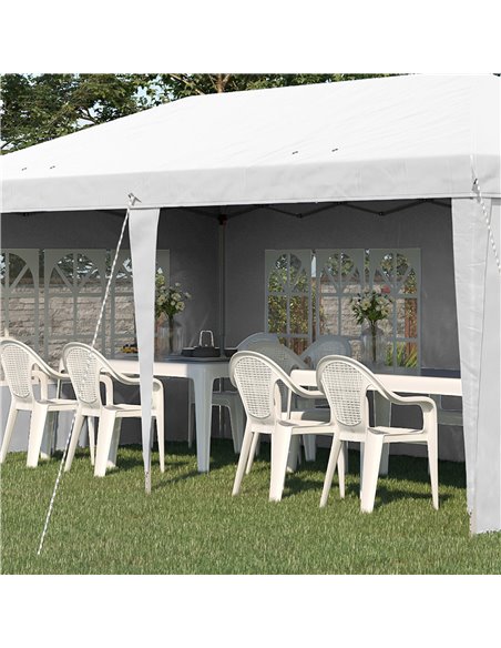 Outsunny 3 x 6m Pop Up Gazebo, Height Adjustable Marquee Party Tent with Sidewalls and Storage Bag, White 84C-431V00WT - pic 36074 | FastDaddyshop