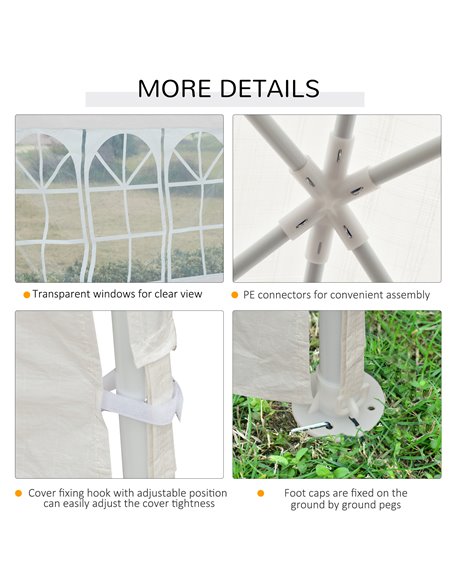 Outsunny 9 x 3m Garden Gazebo Marquee Party Wedding Tent Canopy - White 840-063V01WT - pic 36079 | FastDaddyshop