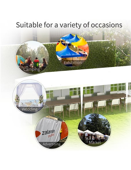 Outsunny 9 x 3m Garden Gazebo Marquee Party Wedding Tent Canopy - White 840-063V01WT - pic 36081 | FastDaddyshop