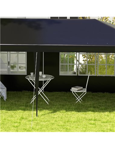 Outsunny 6 x 3 m Party Tent Gazebo Marquee Outdoor Patio Canopy Shelter with Windows and Side Panels, Black 840-062V01BK