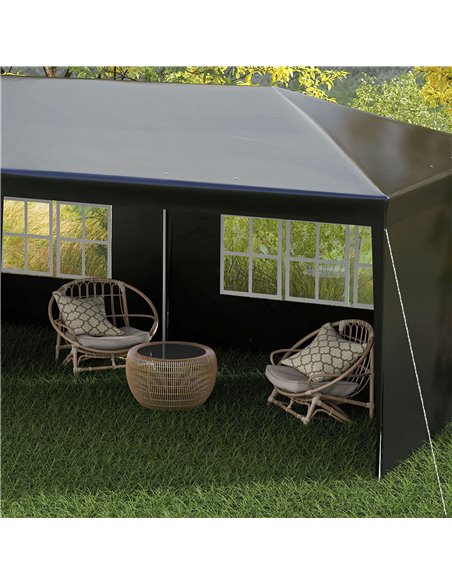 Outsunny 6 x 3 m Party Tent Gazebo Marquee Outdoor Patio Canopy Shelter with Windows and Side Panels, Black 840-062V01BK - pic 36092 | FastDaddyshop