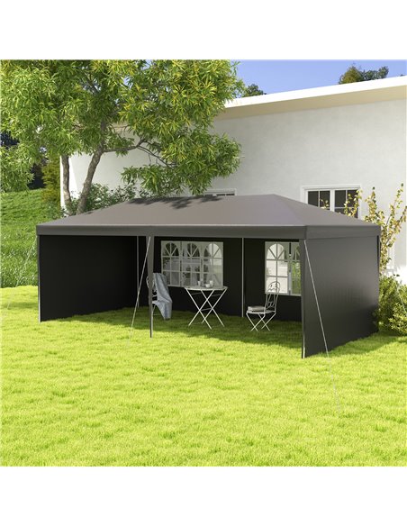 Outsunny 6 x 3 m Party Tent Gazebo Marquee Outdoor Patio Canopy Shelter with Windows and Side Panels, Dark Grey 840-062V01CG - pic 36094 | FastDaddyshop