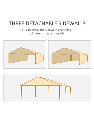 Outsunny 6 x 3 m Party Tent Gazebo Marquee Outdoor Patio Canopy Shelter with Windows and Side Panels, Dark Grey 840-062V01CG