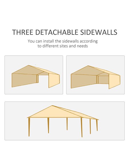 Outsunny 6 x 3 m Party Tent Gazebo Marquee Outdoor Patio Canopy Shelter with Windows and Side Panels, Dark Grey 840-062V01CG - pic 36098 | FastDaddyshop