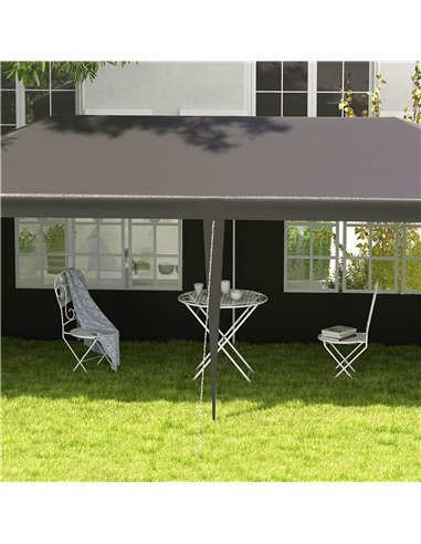 Outsunny 6 x 3 m Party Tent Gazebo Marquee Outdoor Patio Canopy Shelter with Windows and Side Panels, Dark Grey 840-062V01CG