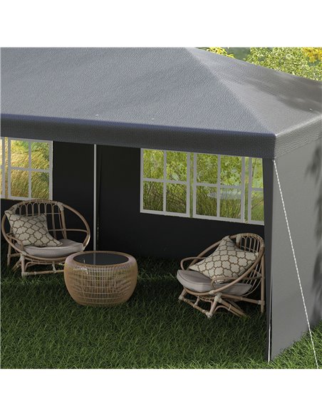 Outsunny 6 x 3 m Party Tent Gazebo Marquee Outdoor Patio Canopy Shelter with Windows and Side Panels, Dark Grey 840-062V01CG - pic 36101 | FastDaddyshop