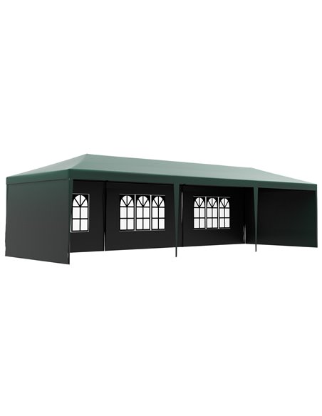Outsunny 9 x 3 m Garden Gazebo Marquee Party Wedding Tent Canopy, Green 840-063V01GN - pic 36102 | FastDaddyshop