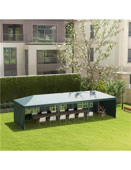 Outsunny 9 x 3 m Garden Gazebo Marquee Party Wedding Tent Canopy, Green 840-063V01GN - pic 36103 | FastDaddyshop
