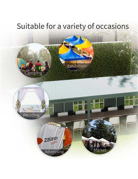 Outsunny 9 x 3 m Garden Gazebo Marquee Party Wedding Tent Canopy, Green 840-063V01GN - pic 36108 | FastDaddyshop