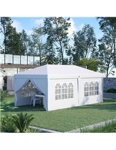 Outsunny 3 x 6 m Pop Up Gazebo with Sides and Windows, White 84C-425V01WT 2