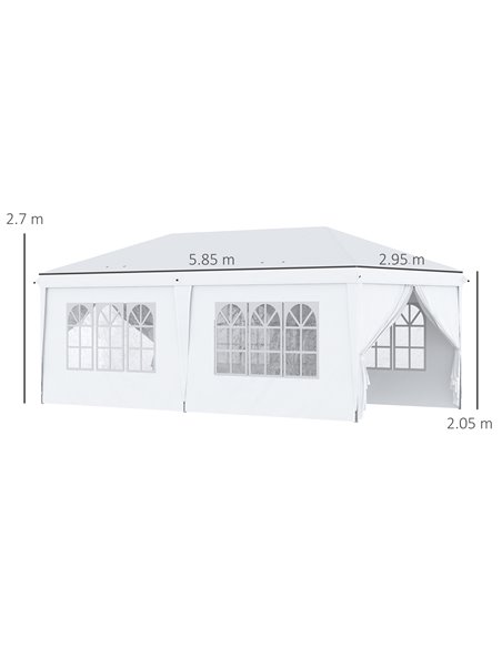 Outsunny 3 x 6 m Pop Up Gazebo with Sides and Windows, White 84C-425V01WT - pic 36113 | FastDaddyshop