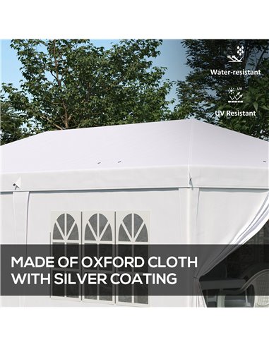 Outsunny 3 x 6 m Pop Up Gazebo with Sides and Windows, White 84C-425V01WT
