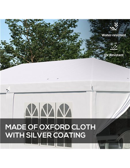 Outsunny 3 x 6 m Pop Up Gazebo with Sides and Windows, White 84C-425V01WT - pic 36114 | FastDaddyshop