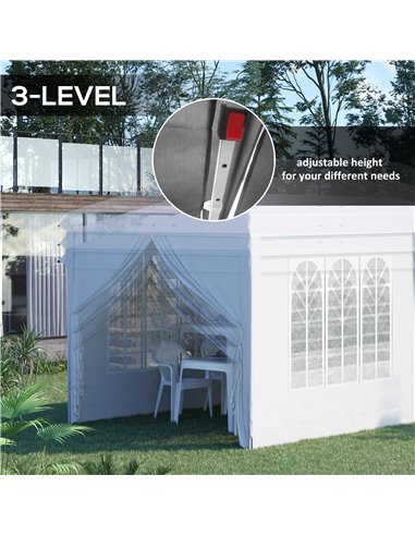 Outsunny 3 x 6 m Pop Up Gazebo with Sides and Windows, Height Adjustable Party Tent with Storage Bag for Garden, Camping, Event,