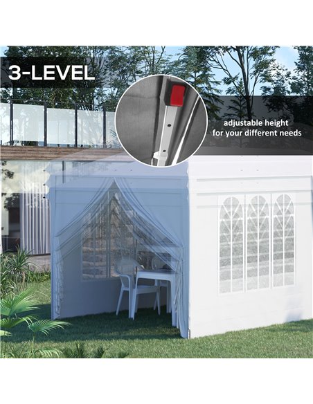 Outsunny 3 x 6 m Pop Up Gazebo with Sides and Windows, Height Adjustable Party Tent with Storage Bag for Garden, Camping, Event, - pic 36117 | FastDaddyshop