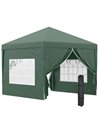 Outsunny 3 x 3m Pop Up Gazebo, Wedding Party Canopy Tent Marquee, Green 84C-430V00GN