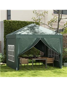 Outsunny 3 x 3m Pop Up Gazebo, Wedding Party Canopy Tent Marquee, Green 84C-430V00GN 2