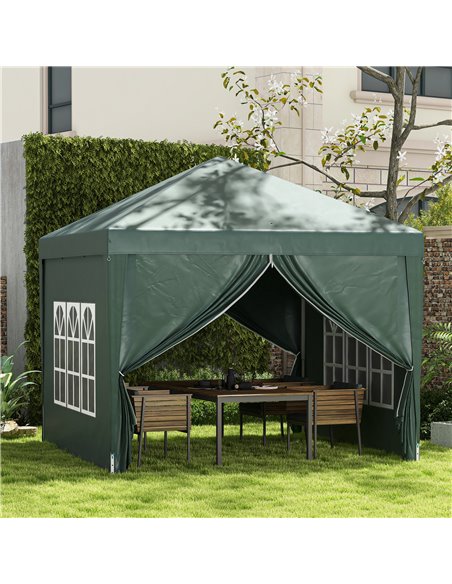 Outsunny 3 x 3m Pop Up Gazebo, Wedding Party Canopy Tent Marquee with Carry Bag and Windows, Green 84C-430V00GN - pic 36130 | FastDaddyshop