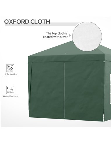 Outsunny 3 x 3m Pop Up Gazebo, Wedding Party Canopy Tent Marquee with Carry Bag and Windows, Green 84C-430V00GN