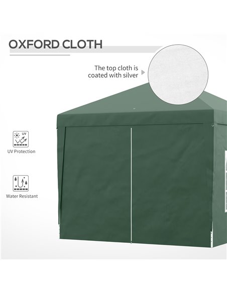 Outsunny 3 x 3m Pop Up Gazebo, Wedding Party Canopy Tent Marquee with Carry Bag and Windows, Green 84C-430V00GN - pic 36134 | FastDaddyshop