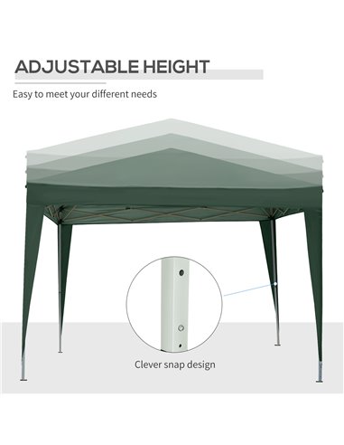 Outsunny 3 x 3m Pop Up Gazebo, Wedding Party Canopy Tent Marquee with Carry Bag and Windows, Green 84C-430V00GN