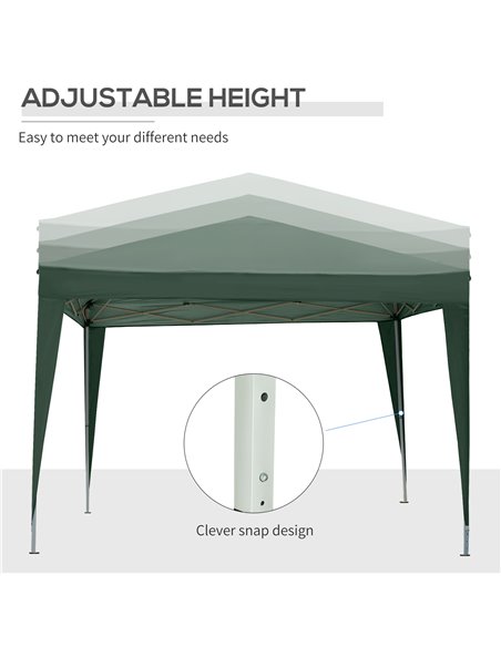 Outsunny 3 x 3m Pop Up Gazebo, Wedding Party Canopy Tent Marquee with Carry Bag and Windows, Green 84C-430V00GN - pic 36137 | FastDaddyshop