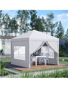 Outsunny 3 x 3m Pop Up Gazebo, Wedding Party Canopy Tent Marquee, White 84C-430V00WT 2